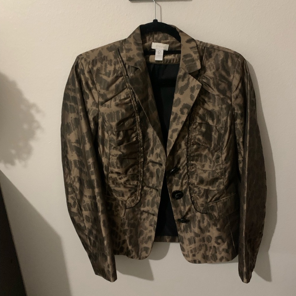 Chico's Animal Print, tailored waist, Blazer Jacket
